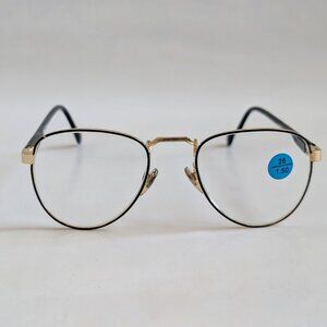 NWT Tru Vintage 90's Large Oval Combo Reading Glasses (Gold/Black)